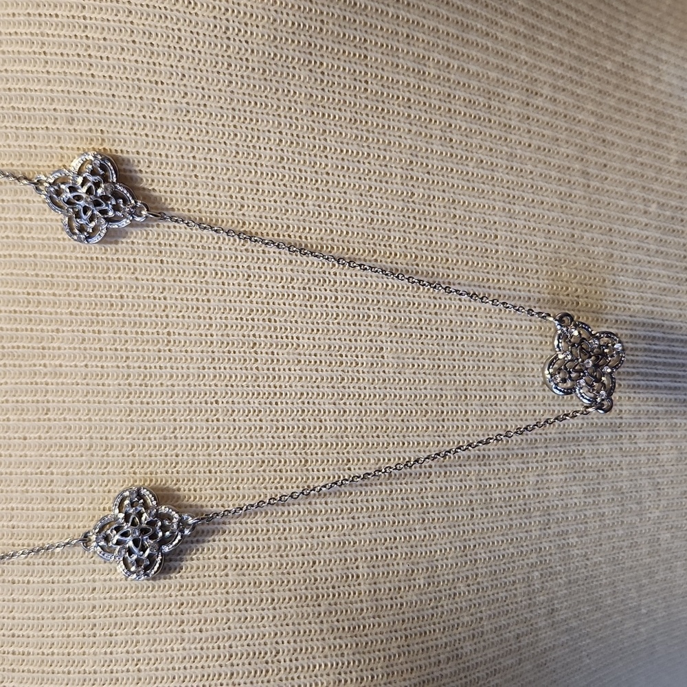 Anne Klein NWT Silver Tone Metal Celtuc Design Necklace